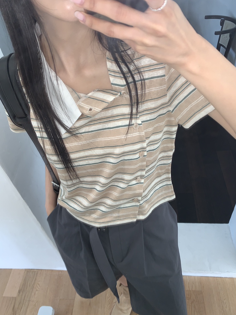 MURMUR韓國直郵女裝新款職業人氣26夏季熱賣26春夏T恤不對稱MURMURT恤