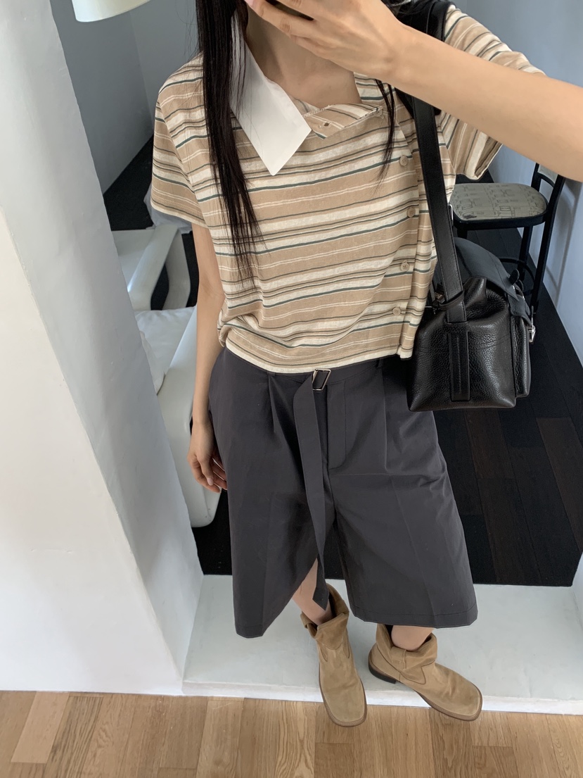 MURMUR韓國直郵女裝新款職業人氣26夏季熱賣26春夏T恤不對稱MURMURT恤