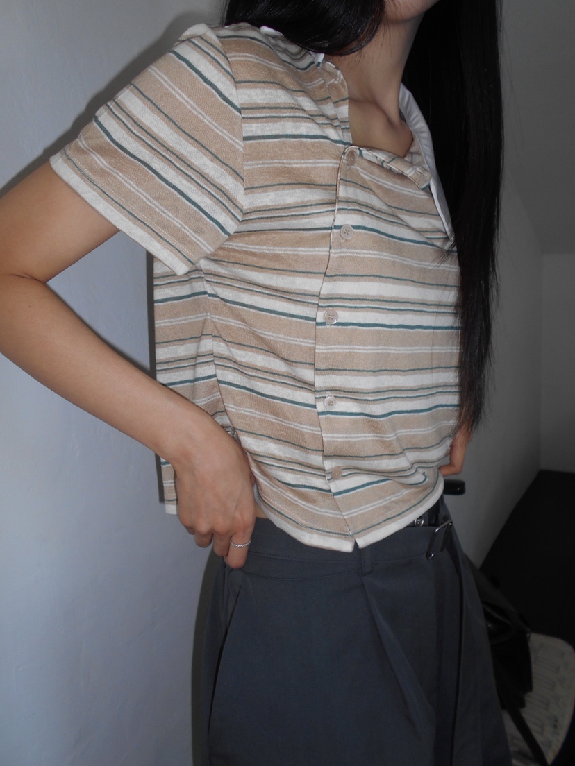 MURMUR韓國直郵女裝新款職業人氣26夏季熱賣26春夏T恤不對稱MURMURT恤