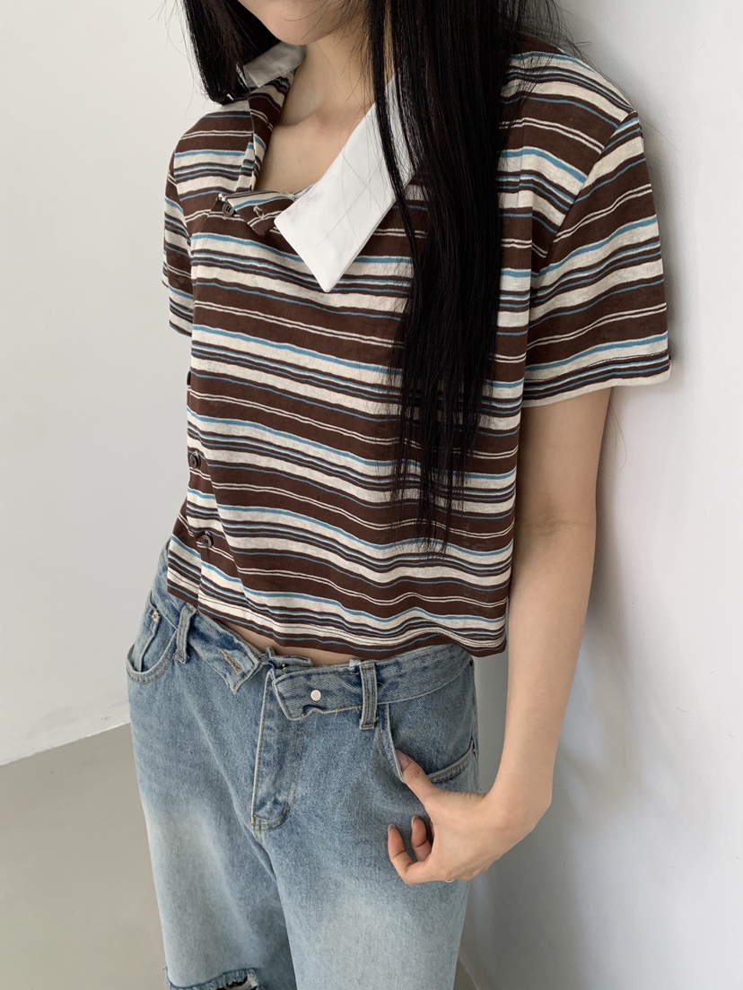 MURMUR韓國直郵女裝新款職業人氣26夏季熱賣26春夏T恤不對稱MURMURT恤