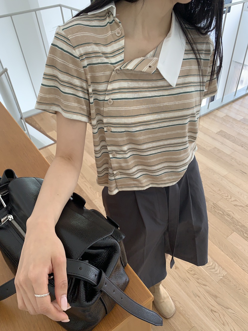 MURMUR韓國直郵女裝新款職業人氣26夏季熱賣26春夏T恤不對稱MURMURT恤