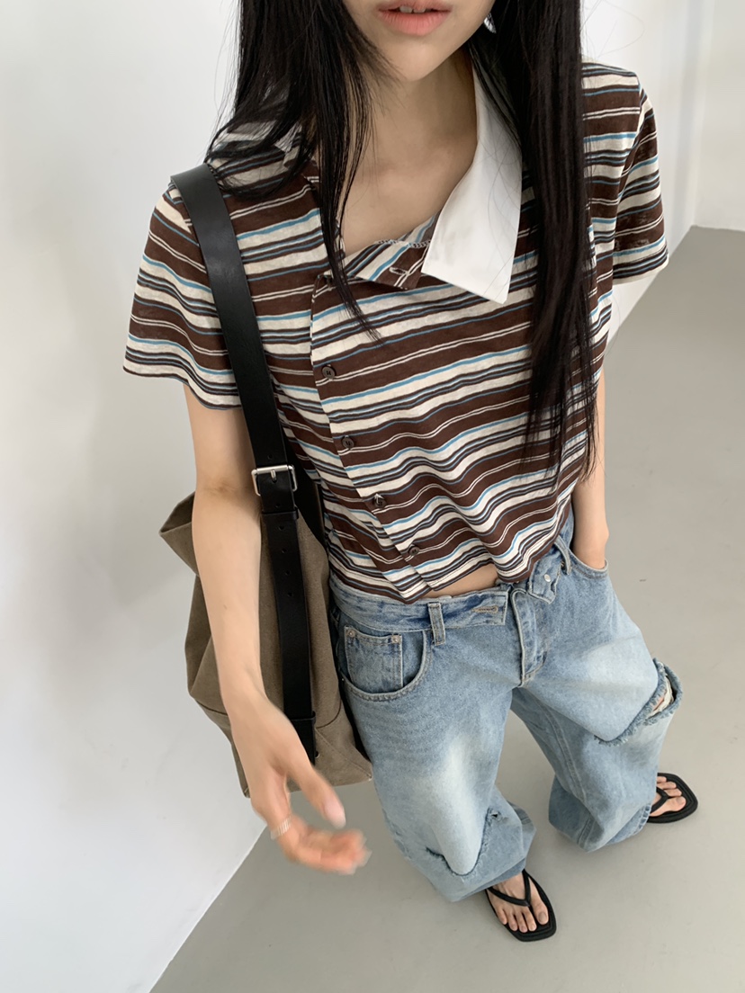 MURMUR韓國直郵女裝新款職業人氣26夏季熱賣26春夏T恤不對稱MURMURT恤