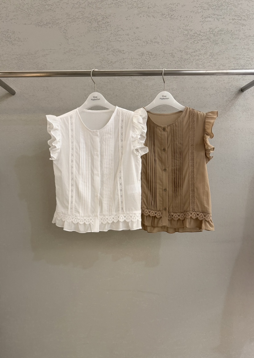 PLAYBUTTON-P韓國東大門代購女裝新品職業26夏季襯衫蕾絲衫PLAYBUTTON襯衫/蕾絲衫