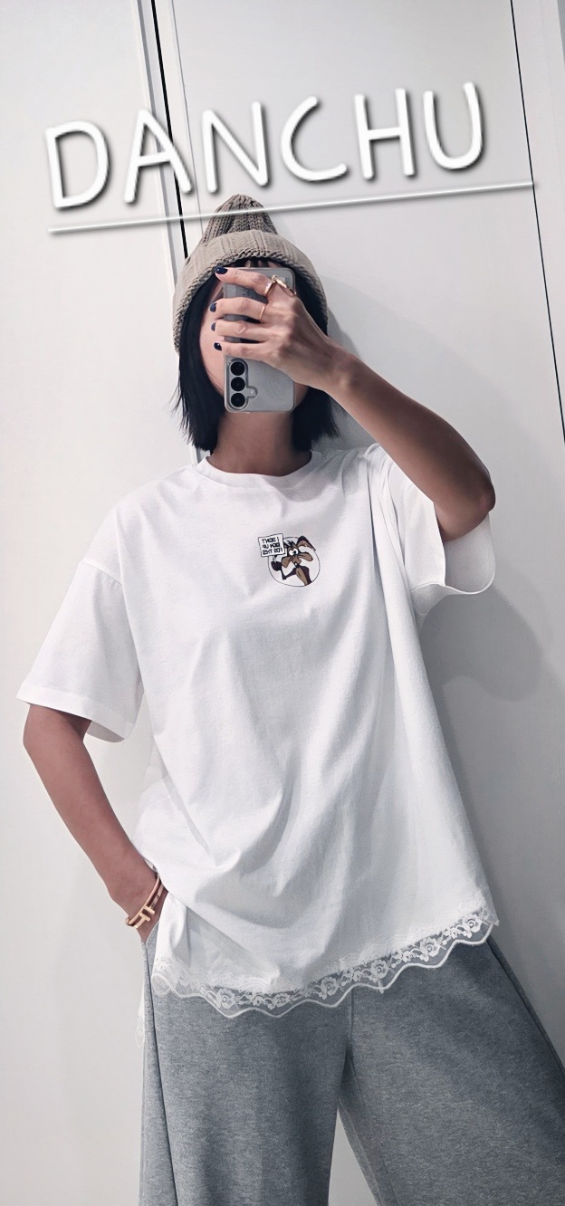 DANCHU韓國代購女士新品職業人氣26春夏熱賣推薦26夏季T恤蕾絲DANCHUT恤