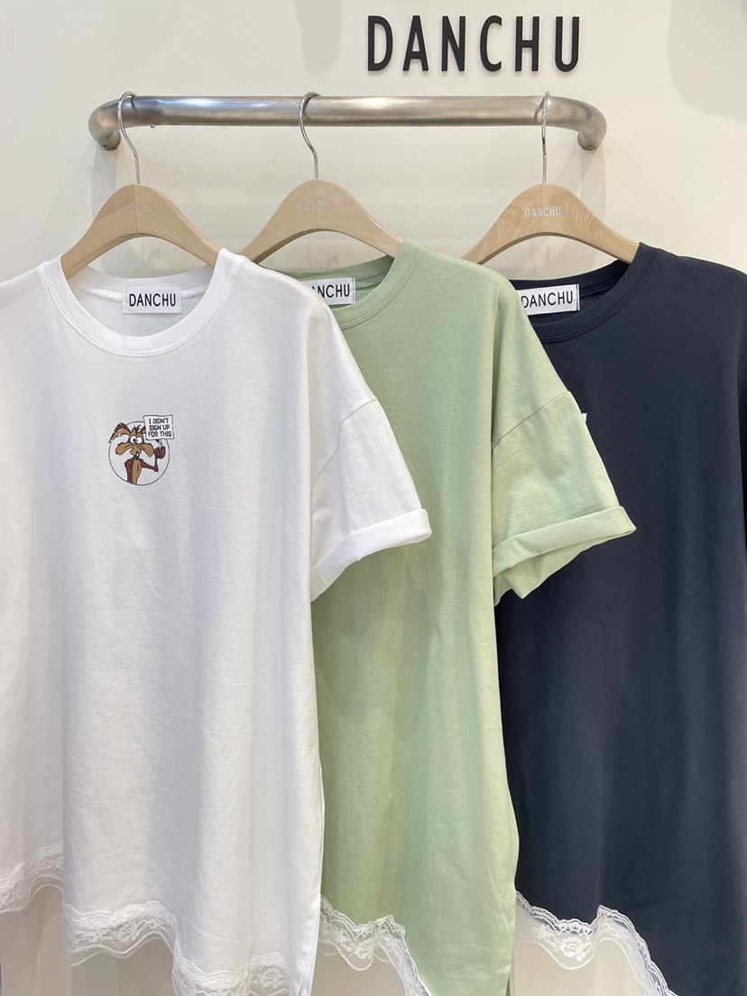 DANCHU韓國代購女士新品職業人氣26春夏熱賣推薦26夏季T恤蕾絲DANCHUT恤