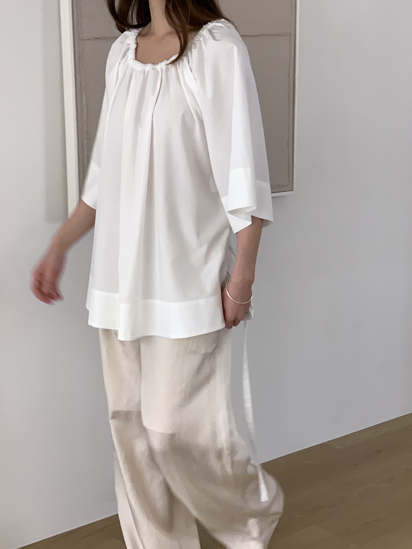 ATHEA東大門實拍韓國女裝新款26春夏休閑襯衫蕾絲衫含腰繩ATHEA襯衫/蕾絲衫