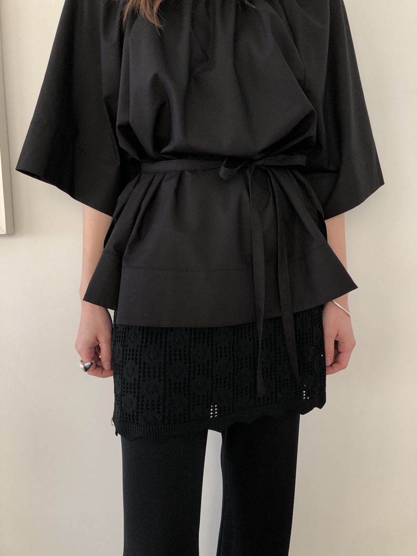 ATHEA東大門實拍韓國女裝新款26春夏休閑襯衫蕾絲衫含腰繩ATHEA襯衫/蕾絲衫