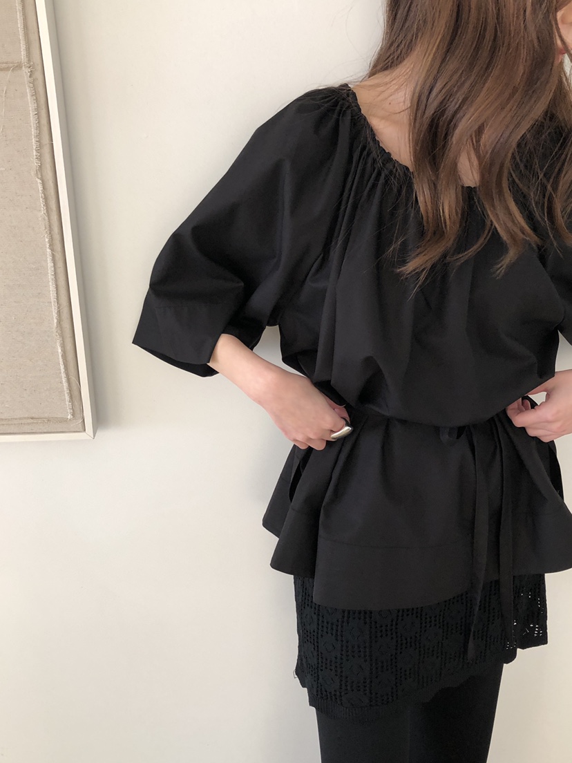 ATHEA東大門實拍韓國女裝新款26春夏休閑襯衫蕾絲衫含腰繩ATHEA襯衫/蕾絲衫