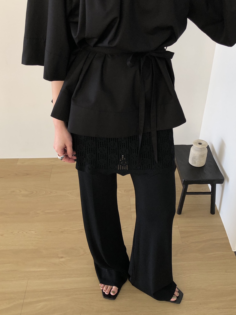 ATHEA東大門實拍韓國女裝新款26春夏休閑襯衫蕾絲衫含腰繩ATHEA襯衫/蕾絲衫