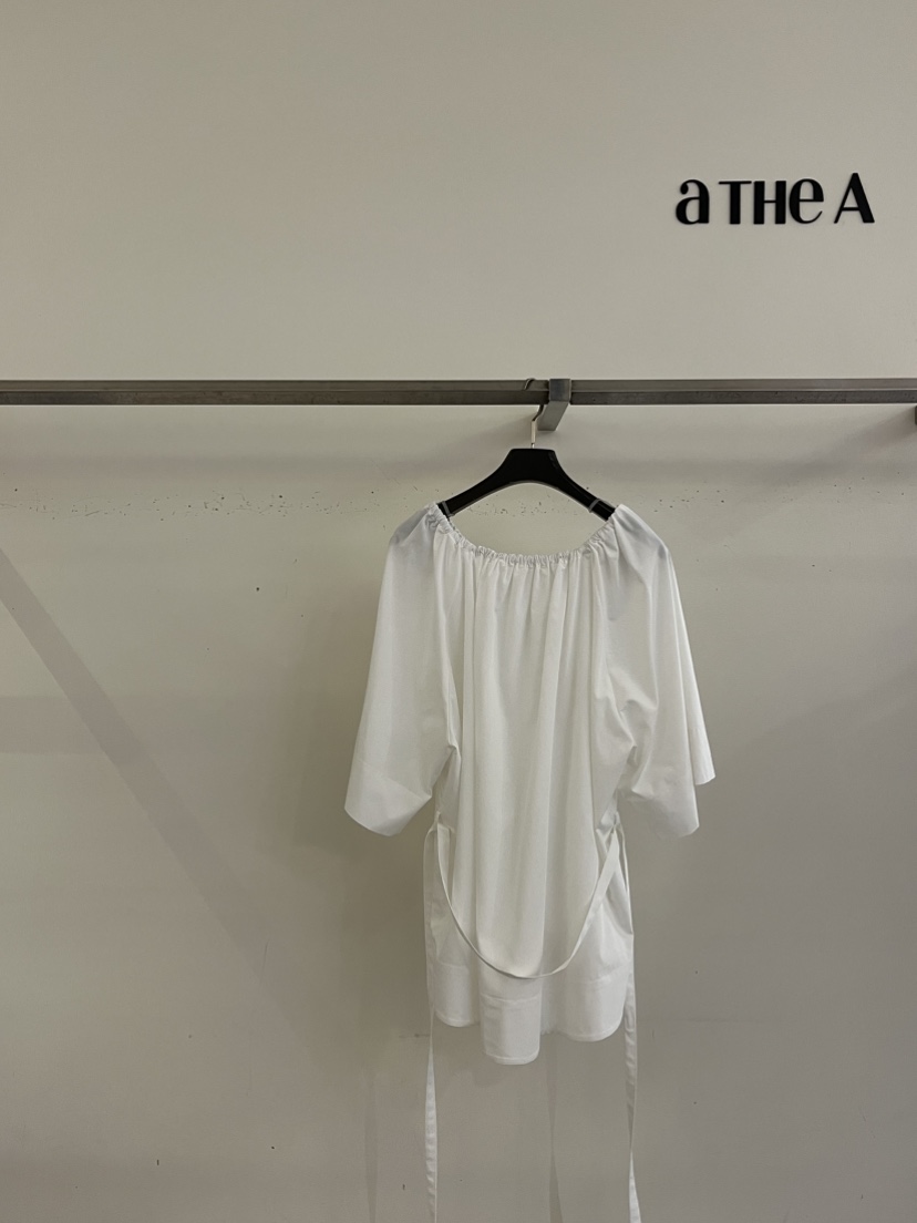 ATHEA東大門實拍韓國女裝新款26春夏休閑襯衫蕾絲衫含腰繩ATHEA襯衫/蕾絲衫