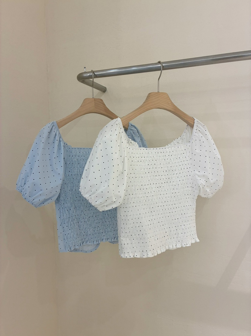 MUSE-P韓國直郵實拍女裝新款休閑時尚熱賣襯衫蕾絲衫褶皺MUSE-P襯衫/蕾絲衫