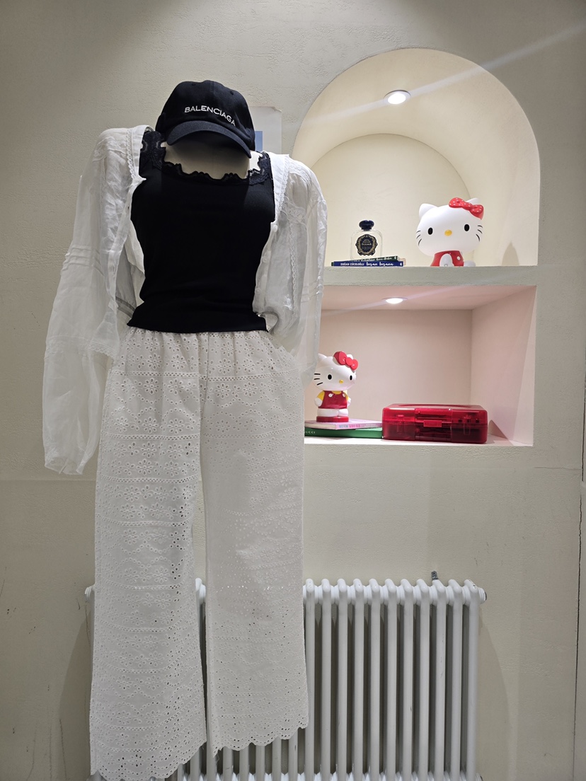 LIKEVAM韓國東大門代購女士新款推薦時尚26夏季休閑褲奶油色LIKEVAM休閑褲