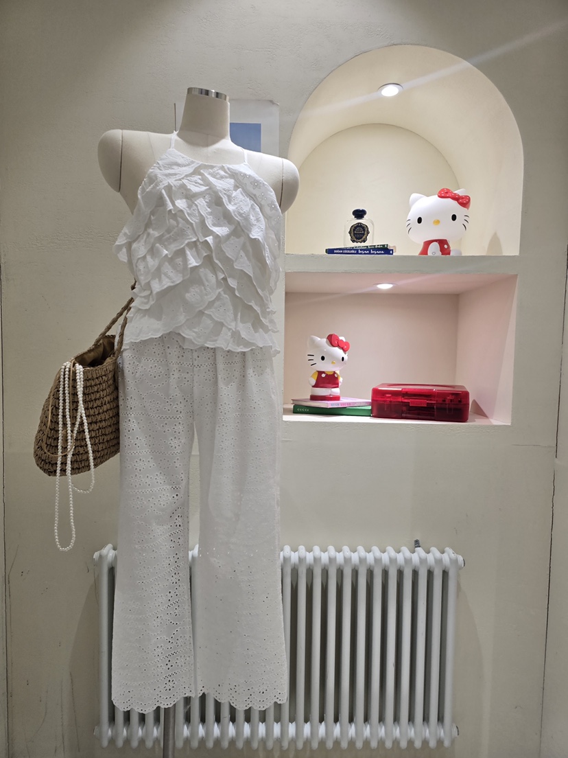 LIKEVAM韓國東大門代購女士新款推薦時尚26夏季休閑褲奶油色LIKEVAM休閑褲