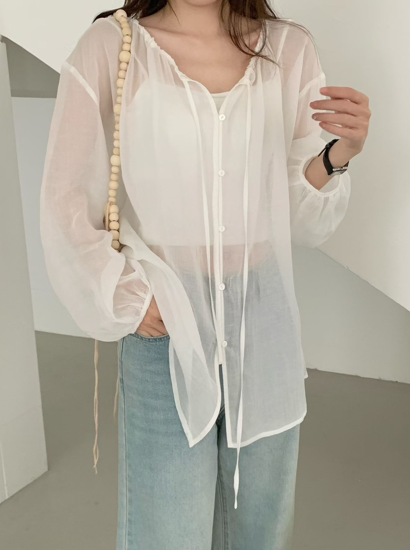 OLA韓國代購女士新品休閑熱賣26春夏26夏季時尚襯衫蕾絲衫mellor/OLA襯衫/蕾絲衫