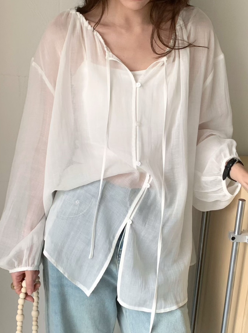 OLA韓國代購女士新品休閑熱賣26春夏26夏季時尚襯衫蕾絲衫mellor/OLA襯衫/蕾絲衫