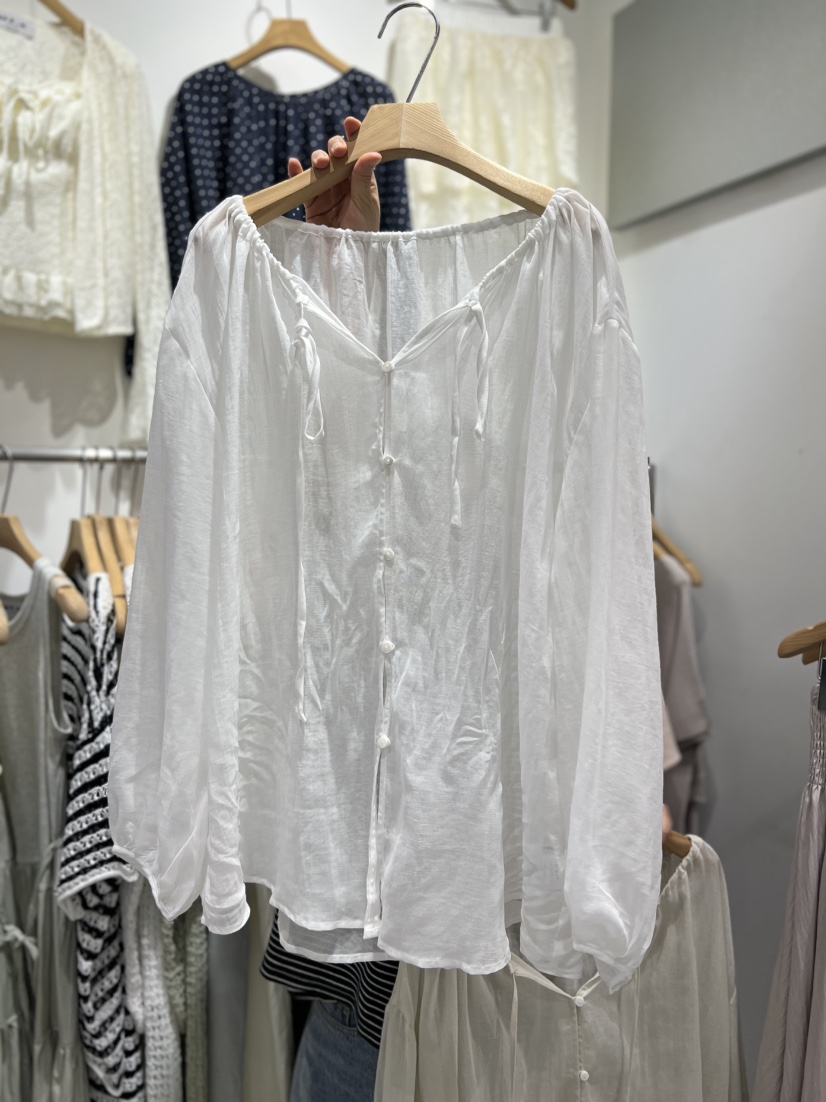 OLA韓國代購女士新品休閑熱賣26春夏26夏季時尚襯衫蕾絲衫mellor/OLA襯衫/蕾絲衫圖色1