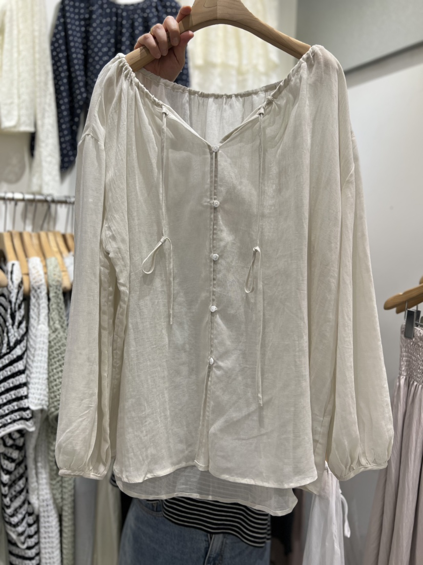 OLA韓國代購女士新品休閑熱賣26春夏26夏季時尚襯衫蕾絲衫mellor/OLA襯衫/蕾絲衫圖色2