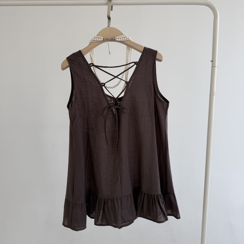 JENNY 1976韓國直郵女裝新品26夏季職業人氣吊帶背心亞麻JENNY 1976吊帶/背心