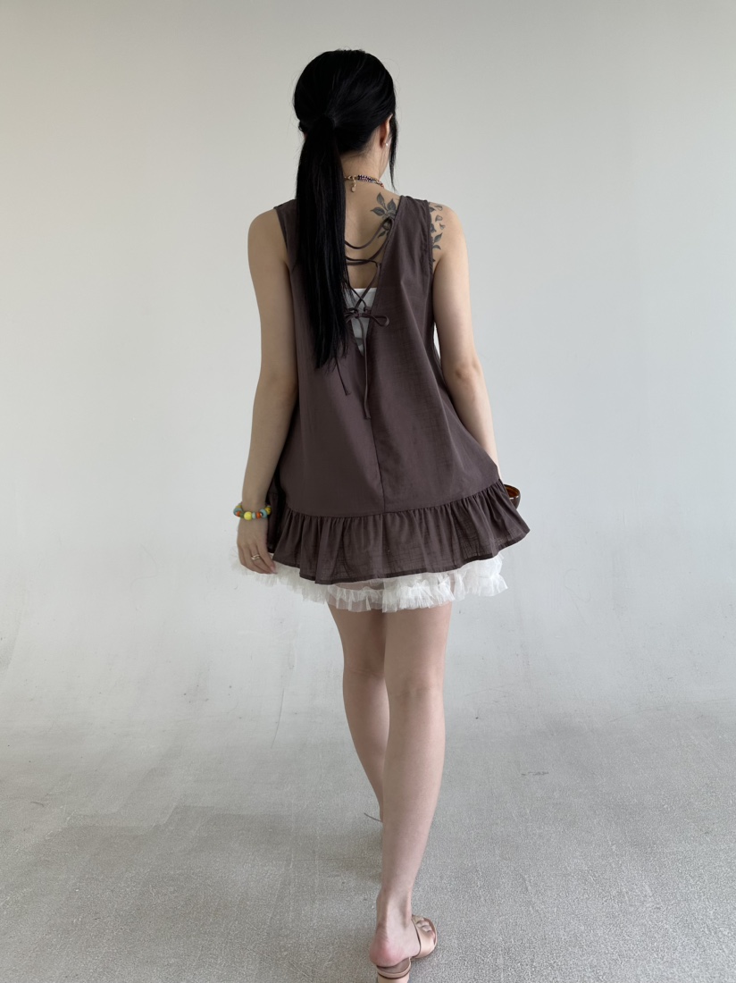 JENNY 1976韓國直郵女裝新品26夏季職業人氣吊帶背心亞麻JENNY 1976吊帶/背心