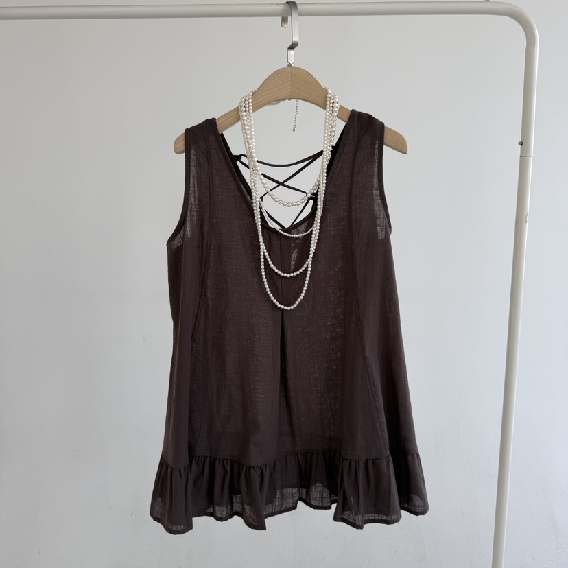 JENNY 1976韓國直郵女裝新品26夏季職業人氣吊帶背心亞麻JENNY 1976吊帶/背心圖色3