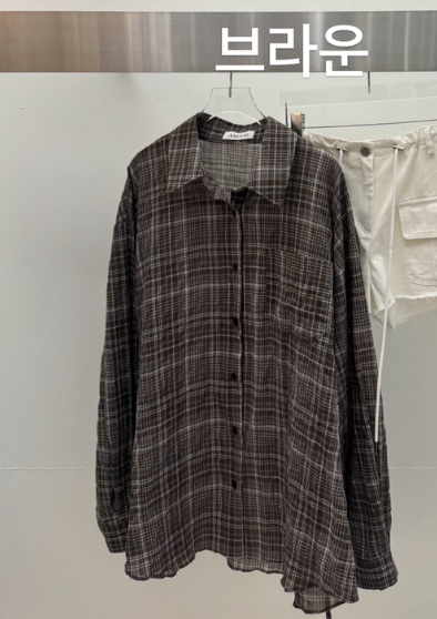 AMOOD東大門實拍韓國女士新品推薦時尚襯衫蕾絲衫格子腰帶AMOOD襯衫/蕾絲衫圖色2