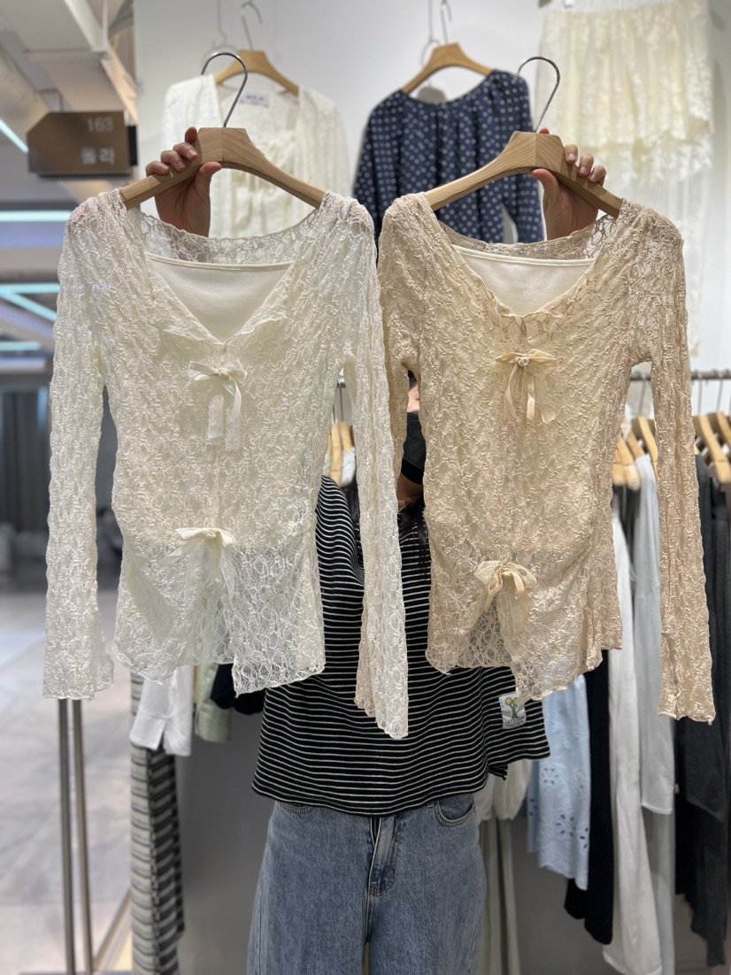 OLA韓國直郵女裝新款26夏季職業熱賣時尚推薦人氣襯衫蕾絲衫mellor/OLA襯衫/蕾絲衫