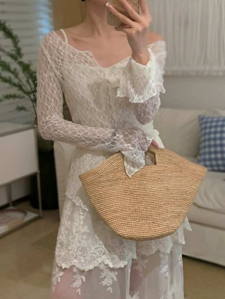 OLA韓國直郵女裝新款26夏季職業熱賣時尚推薦人氣襯衫蕾絲衫mellor/OLA襯衫/蕾絲衫