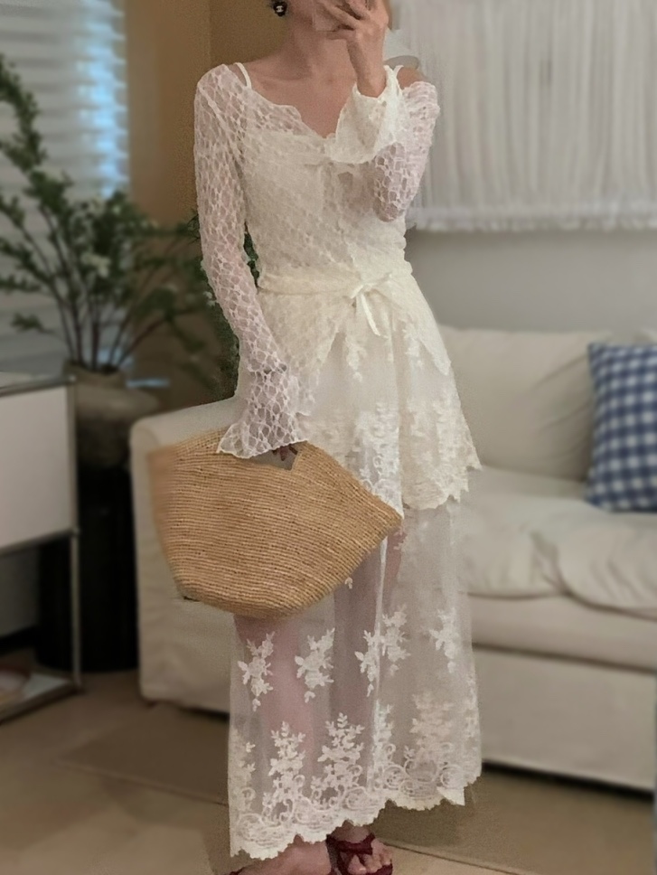 OLA韓國直郵女裝新款26夏季職業熱賣時尚推薦人氣襯衫蕾絲衫mellor/OLA襯衫/蕾絲衫