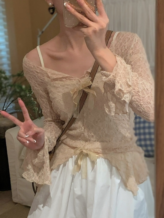 OLA韓國直郵女裝新款26夏季職業熱賣時尚推薦人氣襯衫蕾絲衫mellor/OLA襯衫/蕾絲衫