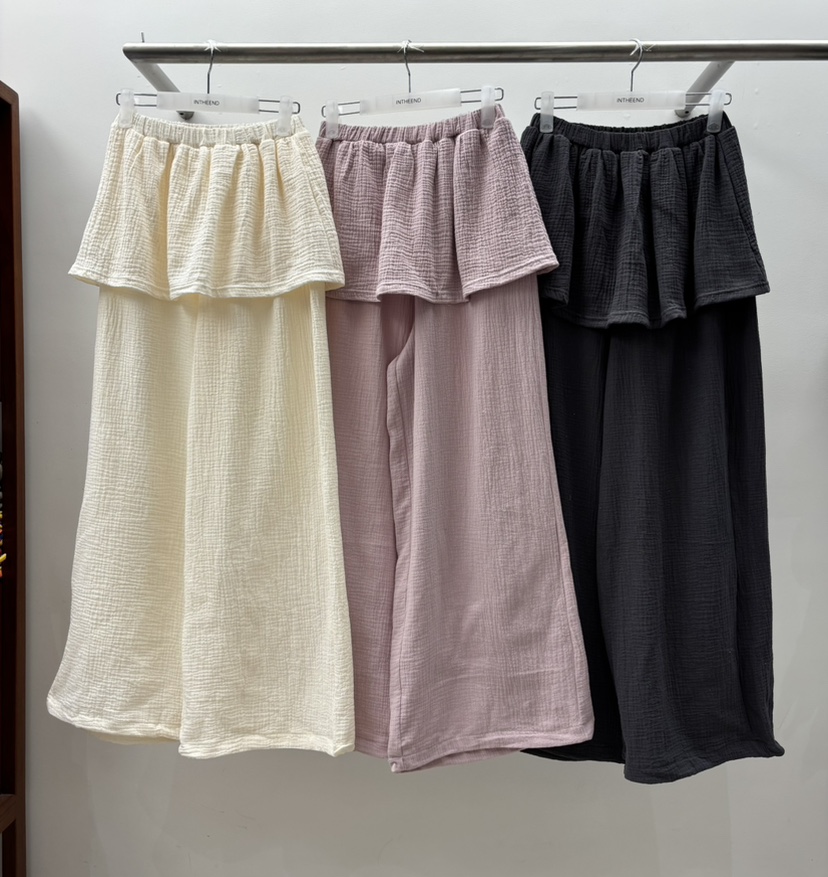 INTHEEND韓國東大門直郵女士新款職業26夏季人氣裙褲紗布INTHEEND裙褲