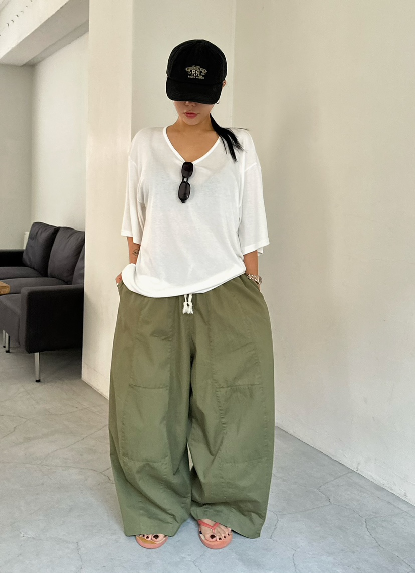 BYRING韓國直郵女士新款26春夏26夏季時尚人氣休閑褲燈籠BYRING休閑褲