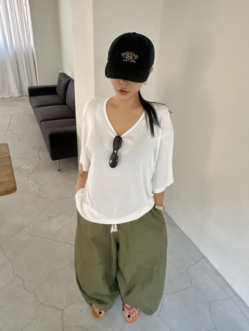 BYRING韓國直郵女士新品熱賣26夏季休閑人氣時尚職業T恤U領BYRINGT恤