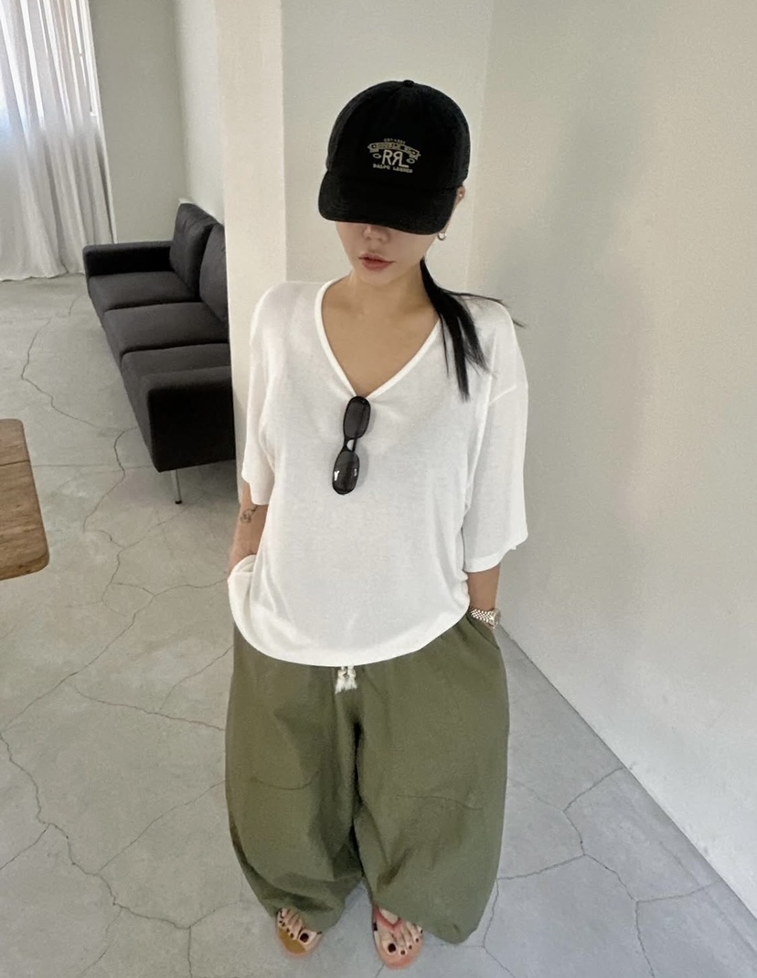 BYRING韓國直郵女士新品熱賣26夏季休閑人氣時尚職業T恤U領BYRINGT恤圖色1