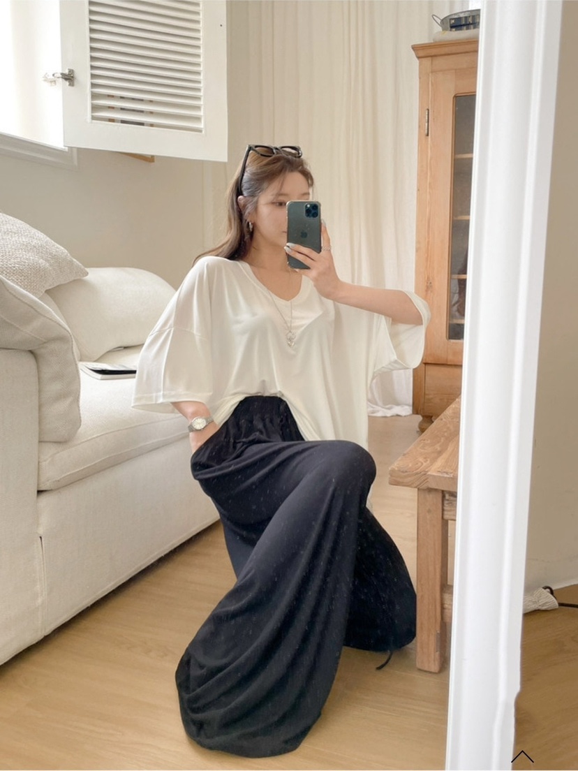 GOSSIP韓國東大門直郵女裝新款休閑26春夏休閑褲人造絲闊腿褲GOSSIP休閑褲