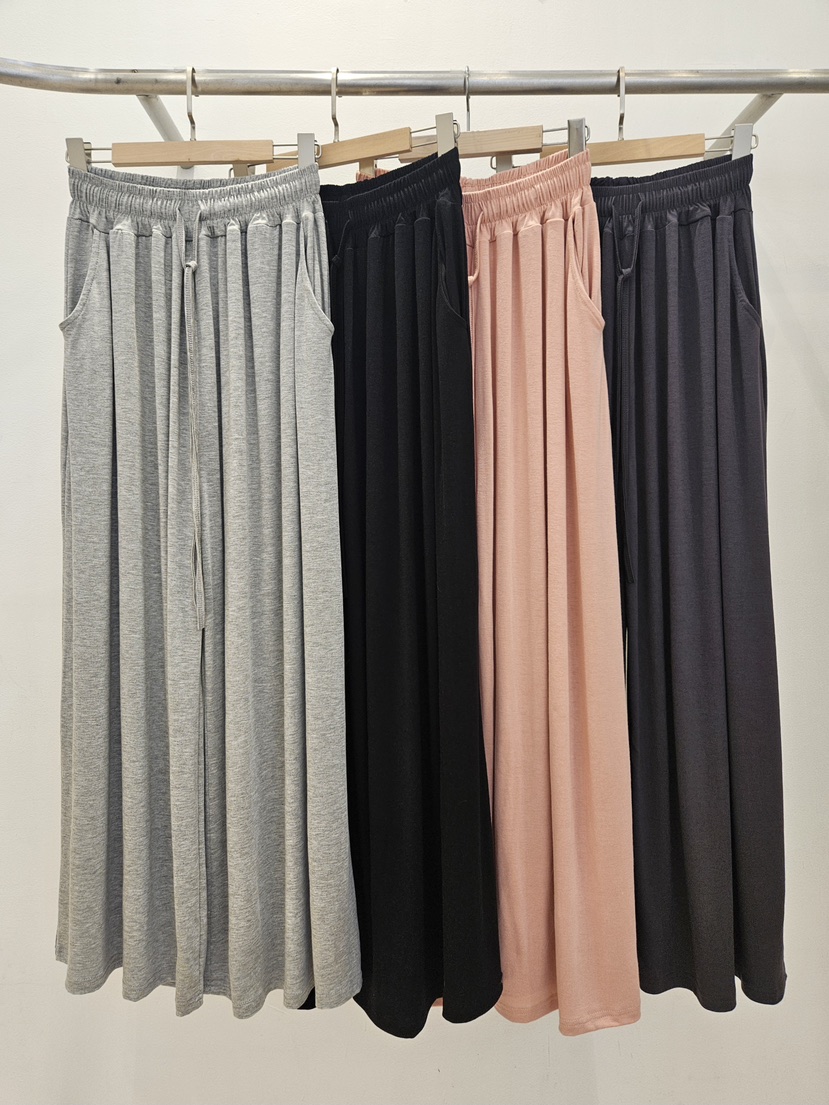 GOSSIP韓國東大門直郵女裝新款休閑26春夏休閑褲人造絲闊腿褲GOSSIP休閑褲圖色4左四色