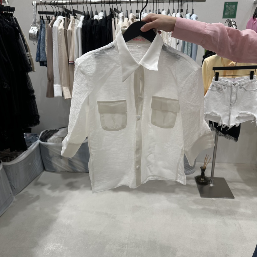 BUBBLE/LOTTIMO韓國東大門代購女裝新品推薦襯衫蕾絲衫口袋BUBBLE/LOTTIMO襯衫/蕾絲衫圖色1