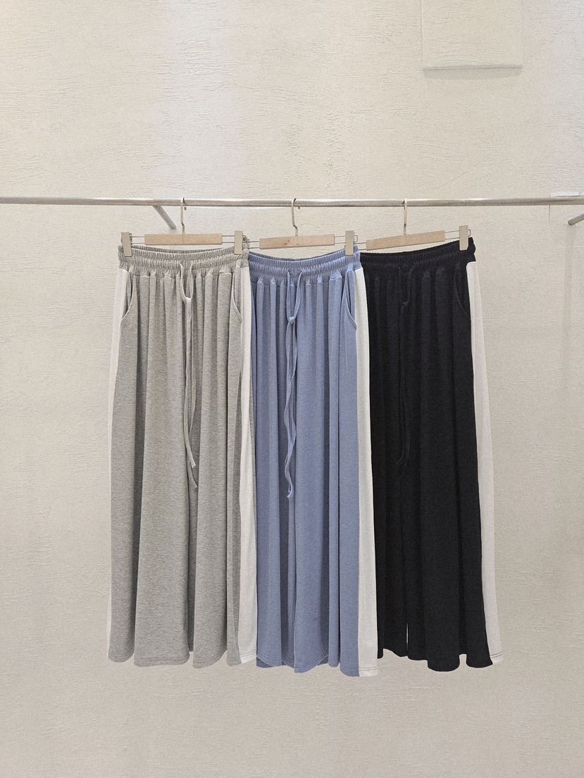 GOSSIP韓國東大門代購女士新款26夏季熱賣休閑褲闊腿褲撞色GOSSIP休閑褲圖色3左三色