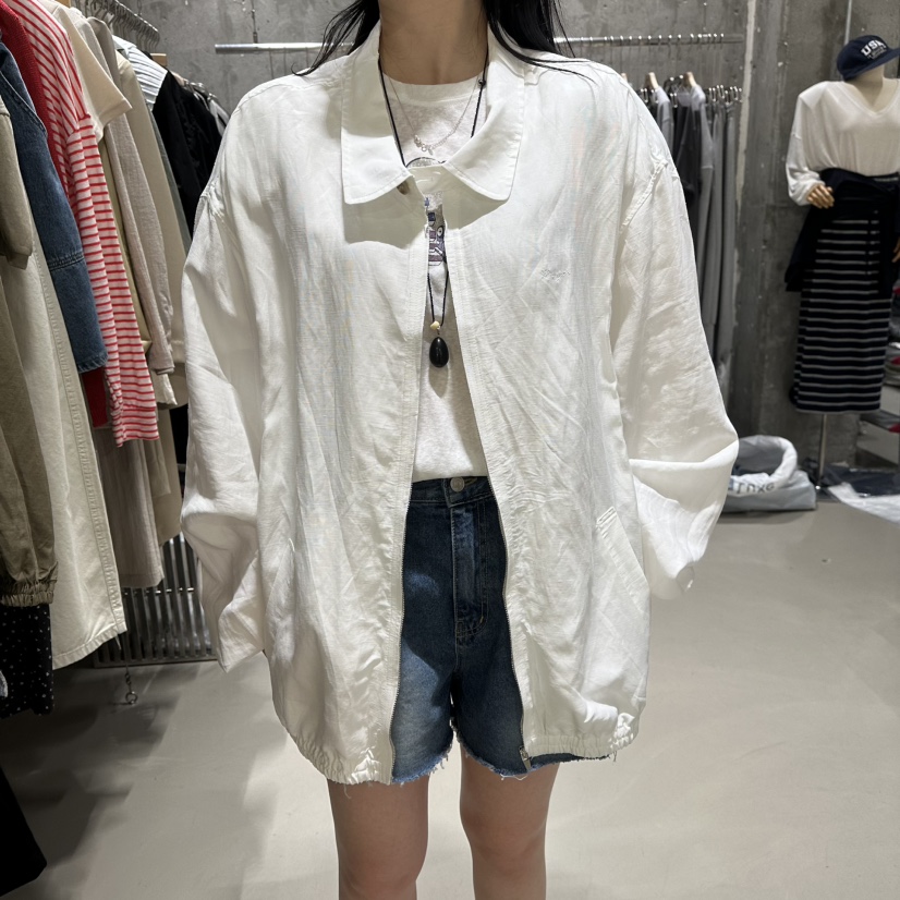 JUNI韓國直郵實拍女裝新品熱賣人氣時尚26春夏夾克亞麻布my juni夾克圖色1