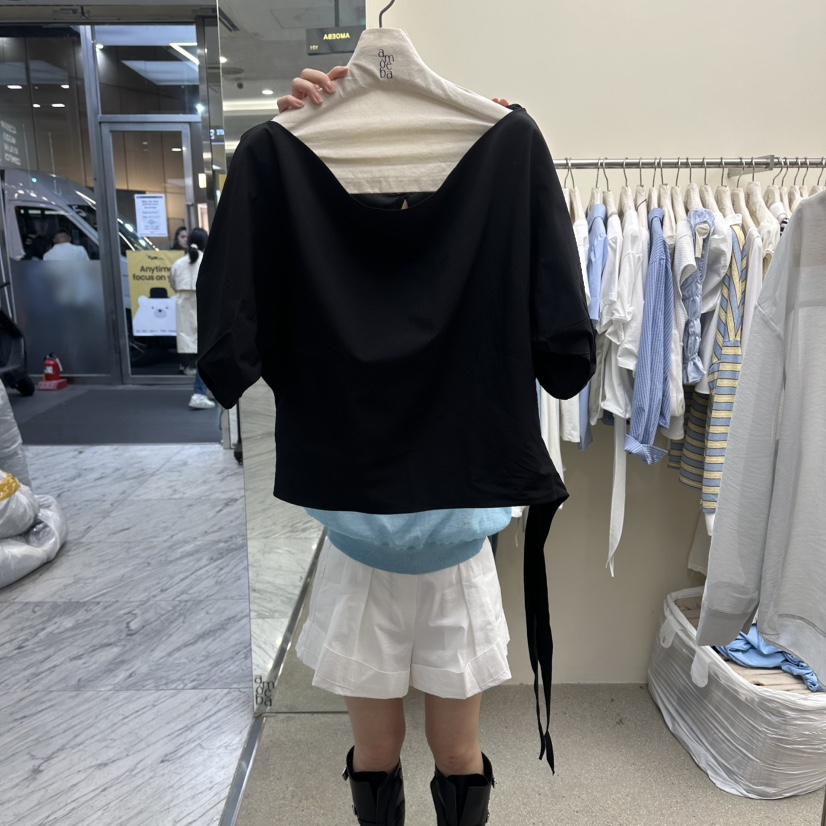 AMOEBA韓國直郵女士新款熱賣人氣休閑襯衫蕾絲衫不含項鏈AMOEBA襯衫/蕾絲衫圖色2