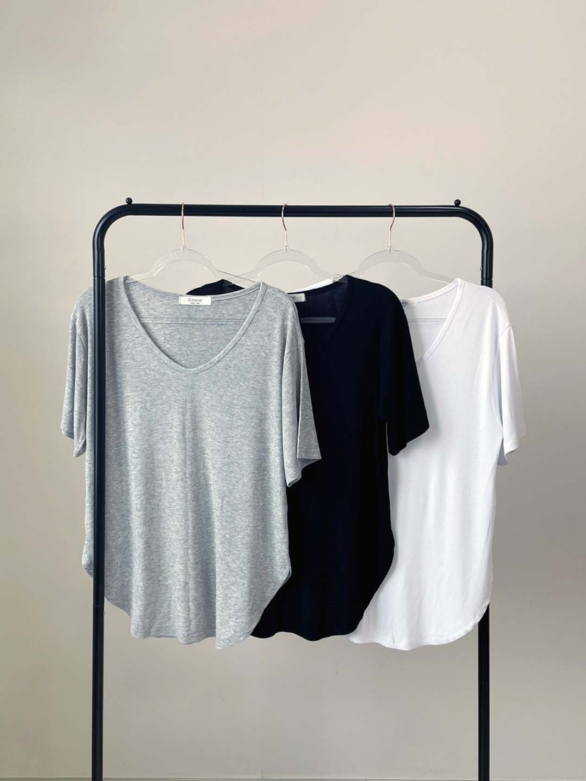 GOSSIP韓國東大門代購女士新款熱賣26夏季26春夏T恤人造絲羅紋GOSSIPT恤圖色2左二色