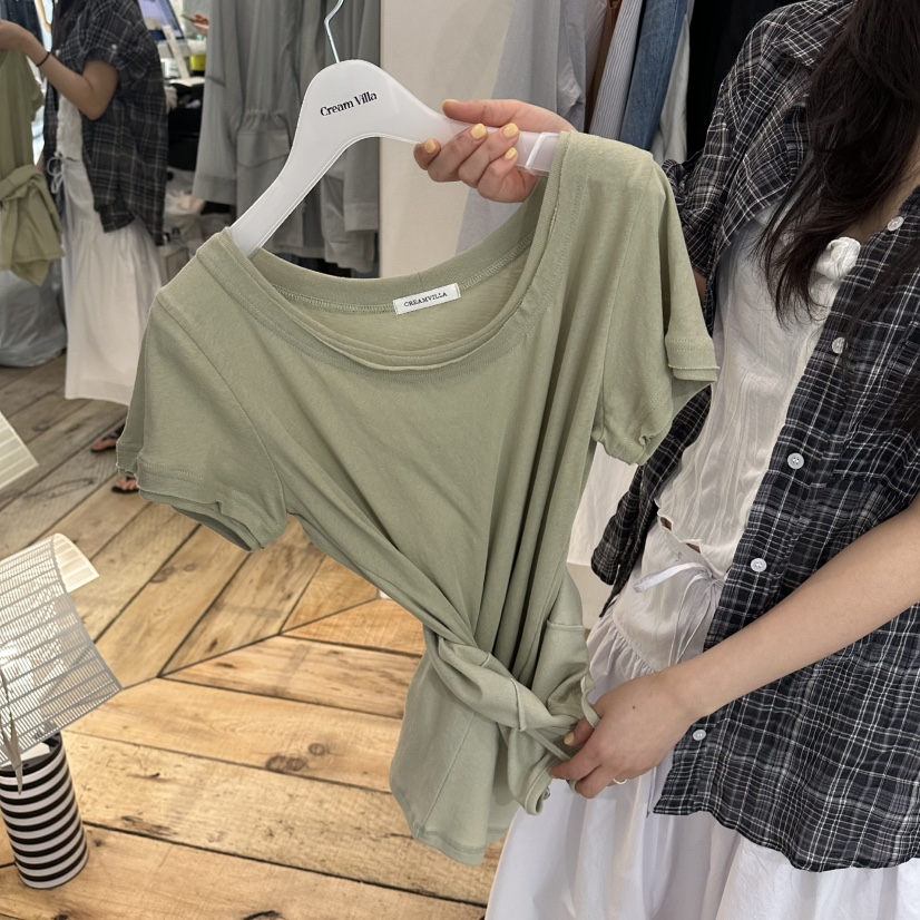 CREAM VILLA韓國東大門直郵女士新品時尚T恤CREAMVILLAT恤圖色4