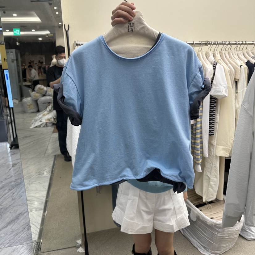 AMOEBA東大門實拍韓國女士新款人氣推薦休閑職業26夏季T恤AMOEBAT恤圖色2