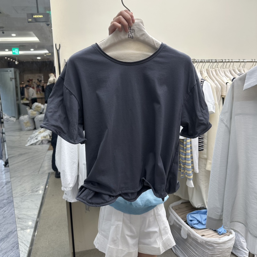 AMOEBA東大門實拍韓國女士新款人氣推薦休閑職業26夏季T恤AMOEBAT恤圖色3