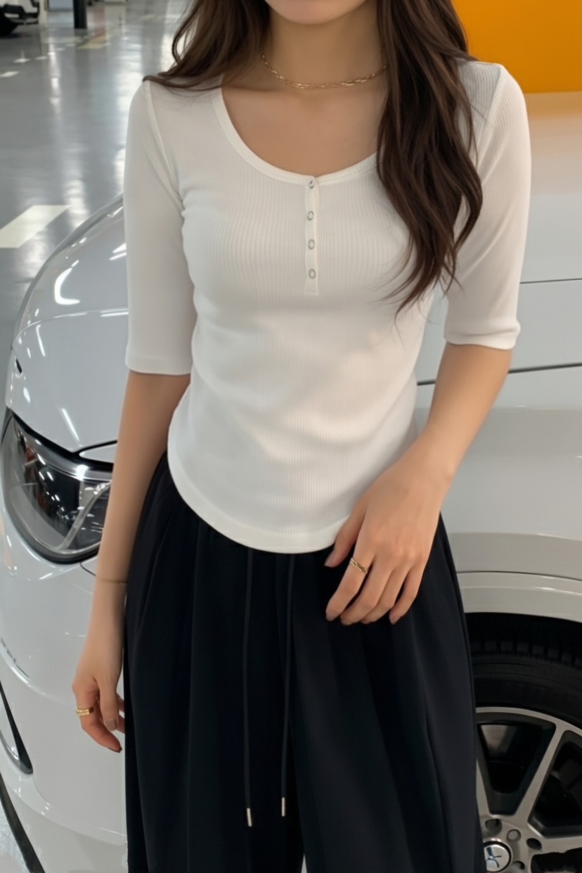 GOSSIP韓國直郵實拍女裝新款職業推薦熱賣26夏季休閑時尚T恤GOSSIPT恤