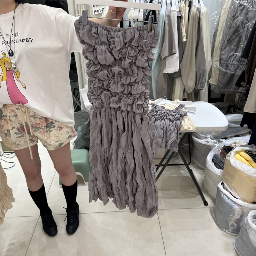 EGG IS韓國代購女裝新品時尚人氣推薦26夏季職業休閑長裙EGG IS長裙