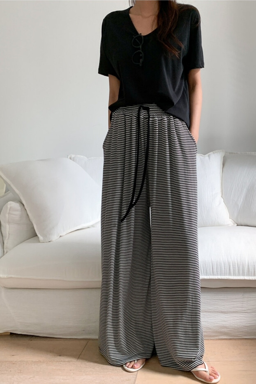 GOSSIP韓國直郵女士新品推薦職業26春夏休閑褲闊腿褲纖維羅紋GOSSIP休閑褲