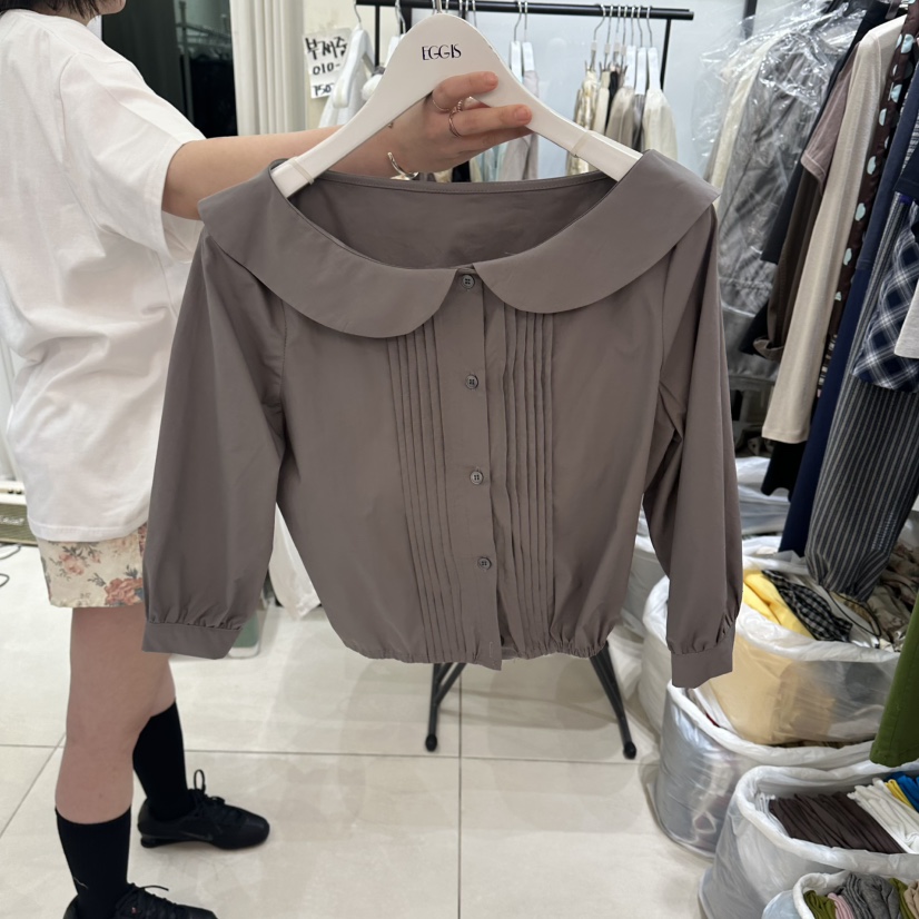 EGG IS東大門實拍韓國女裝新品推薦26春夏職業襯衫蕾絲衫EGG IS襯衫/蕾絲衫圖色2