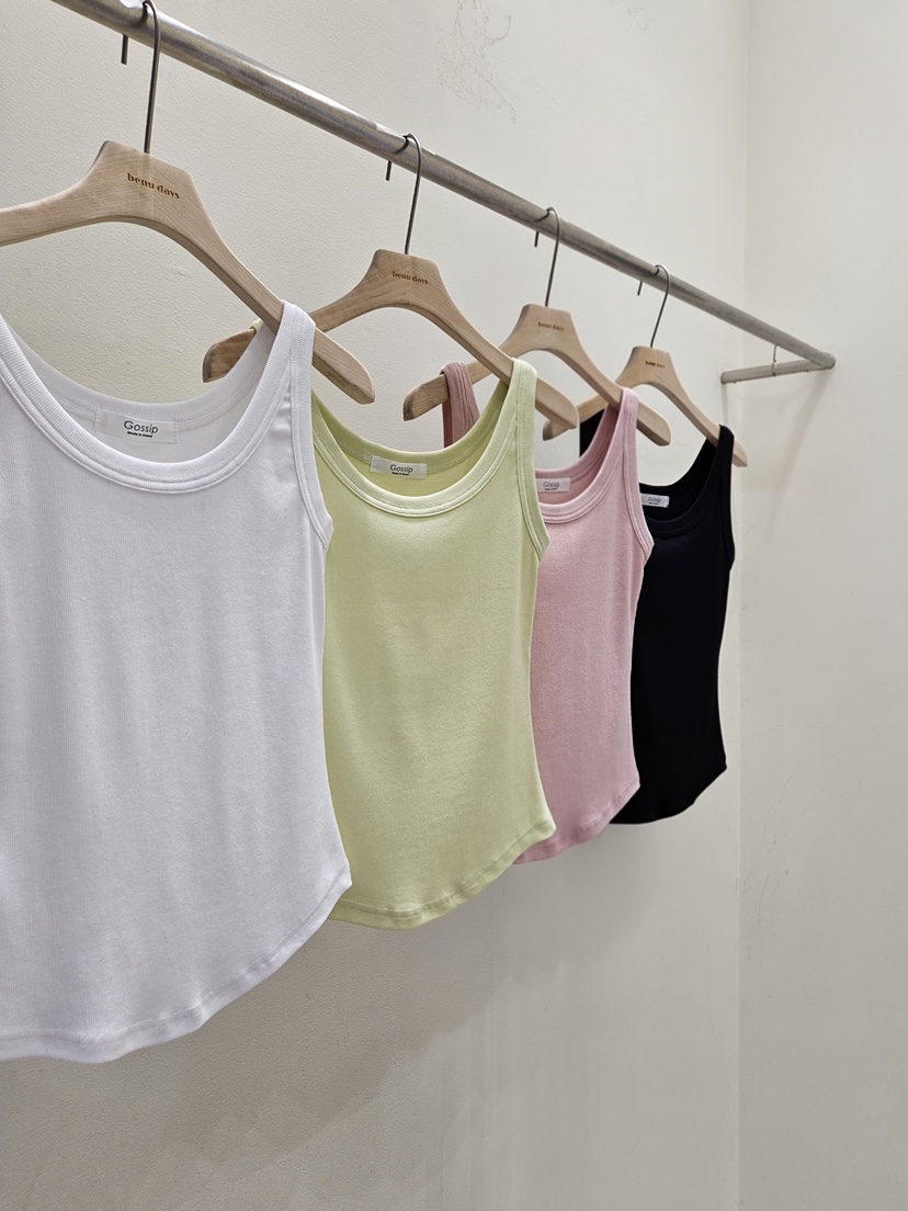 GOSSIP東大門實拍韓國女士新品職業推薦26夏季吊帶背心羅紋GOSSIP吊帶/背心圖色4左四色