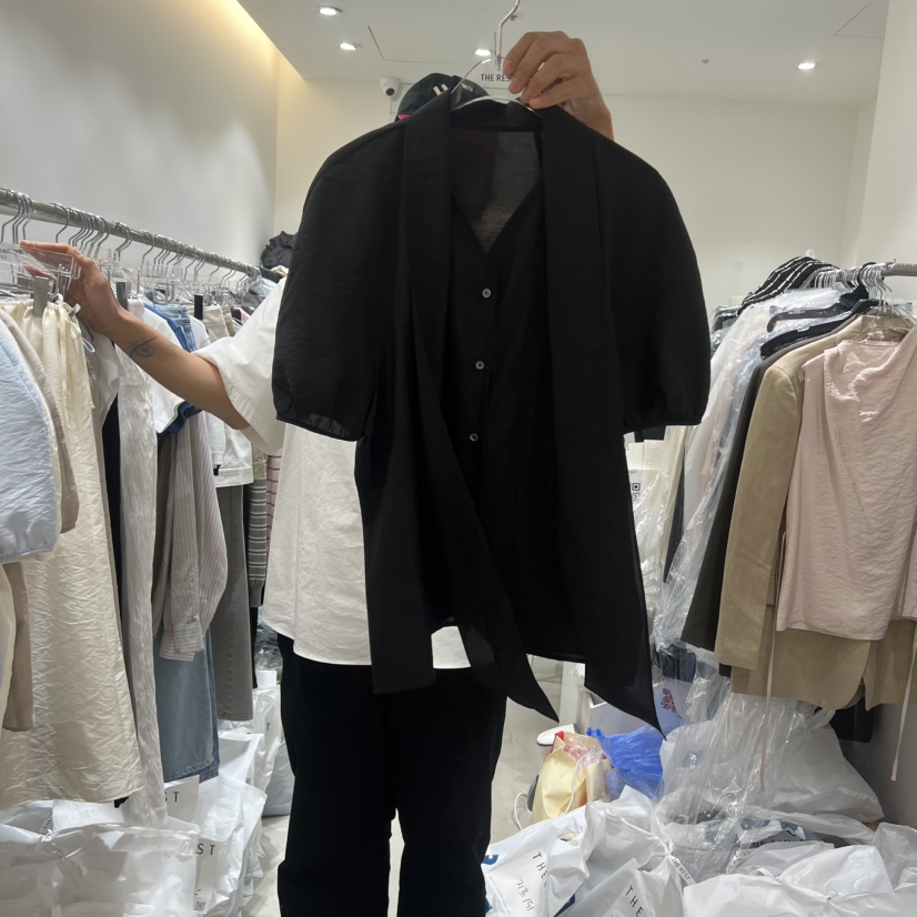 THE REST韓國代購女裝新款26夏季人氣休閑襯衫蕾絲衫透明THE REST/UNNOEUD襯衫/蕾絲衫圖色4