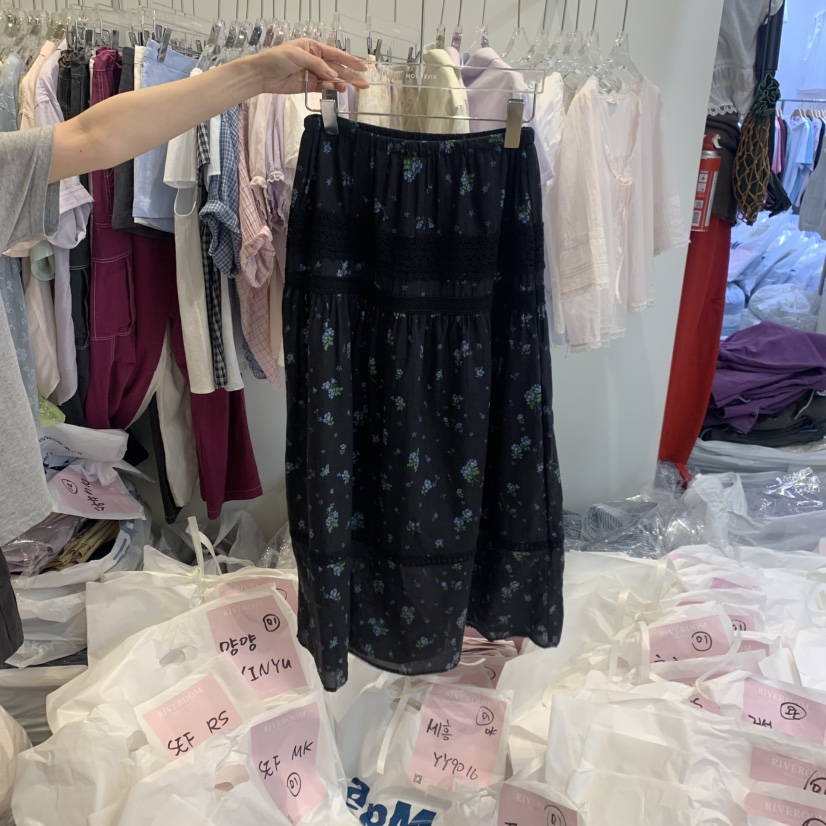 RIVEROOM韓國直郵實拍女裝新款時尚職業26夏季半身裙中短裙RIVEROOM半身裙/中短裙